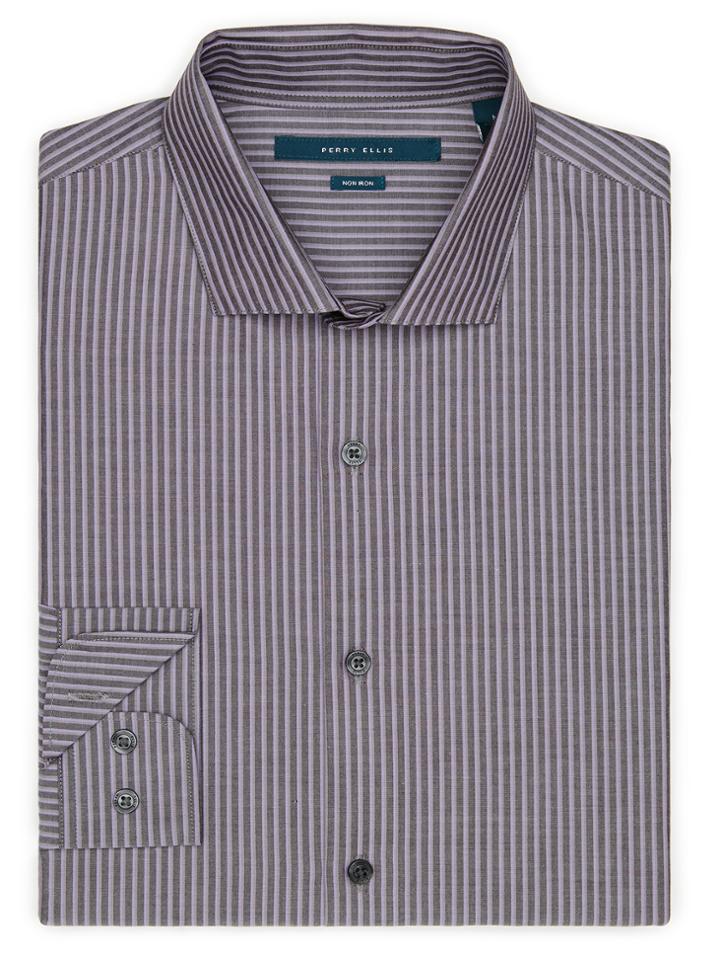 Perry Ellis Non-iron Multi Stripe Pattern Shirt