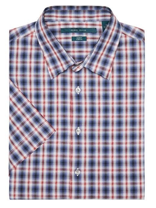 Perry Ellis Short Sleeve Slim Ombre Shirt