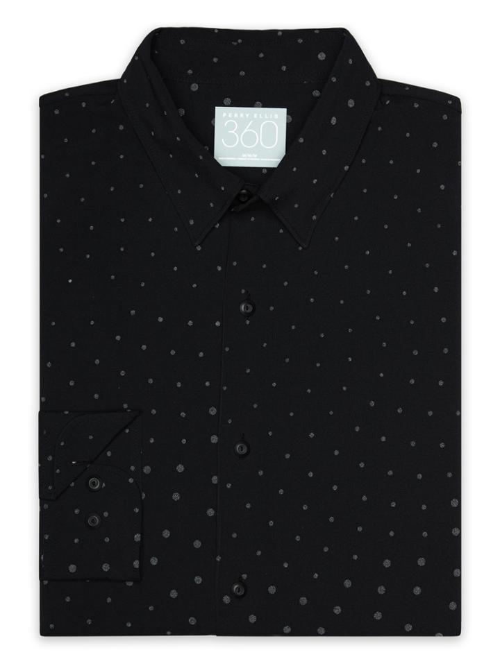 Perry Ellis Long Sleeve Reflective Dot Shirt