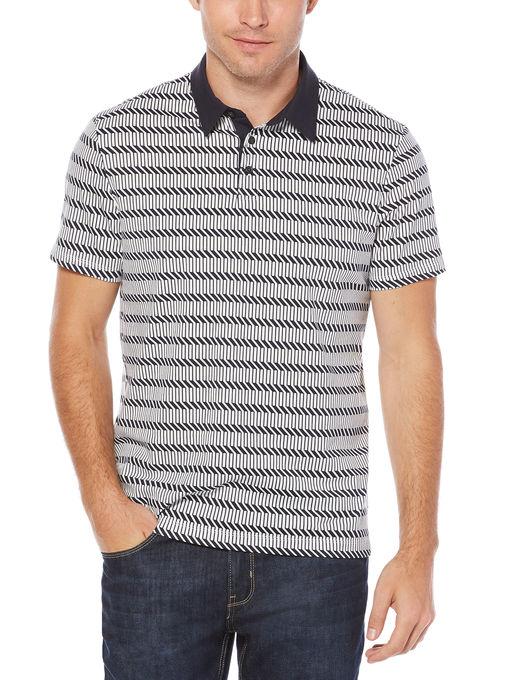 Perry Ellis Short Sleeve Zig-zag Polo