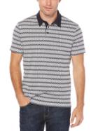 Perry Ellis Short Sleeve Zig-zag Polo