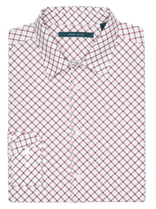 Perry Ellis Tilted Plaid Shirt