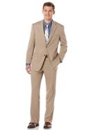 Perry Ellis Solid Tan Modern Fit Comfort Stretch Portfolio Suit