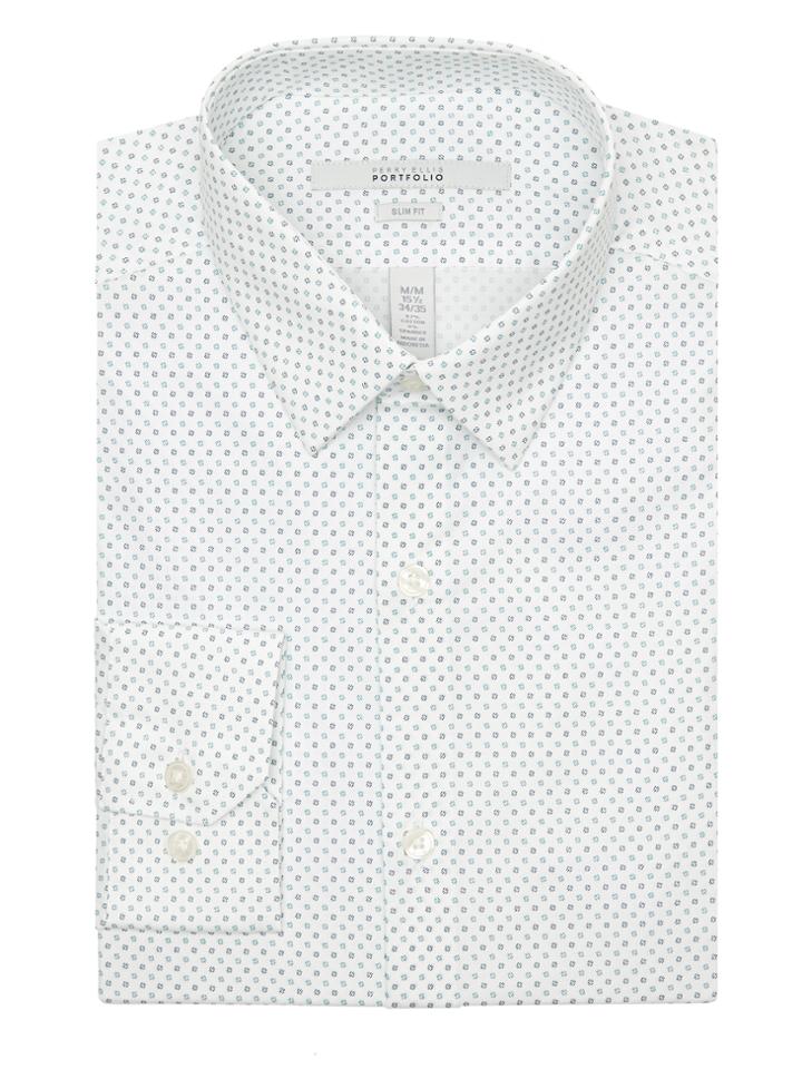 Perry Ellis Slim Fit Modern Dot Dress Shirt