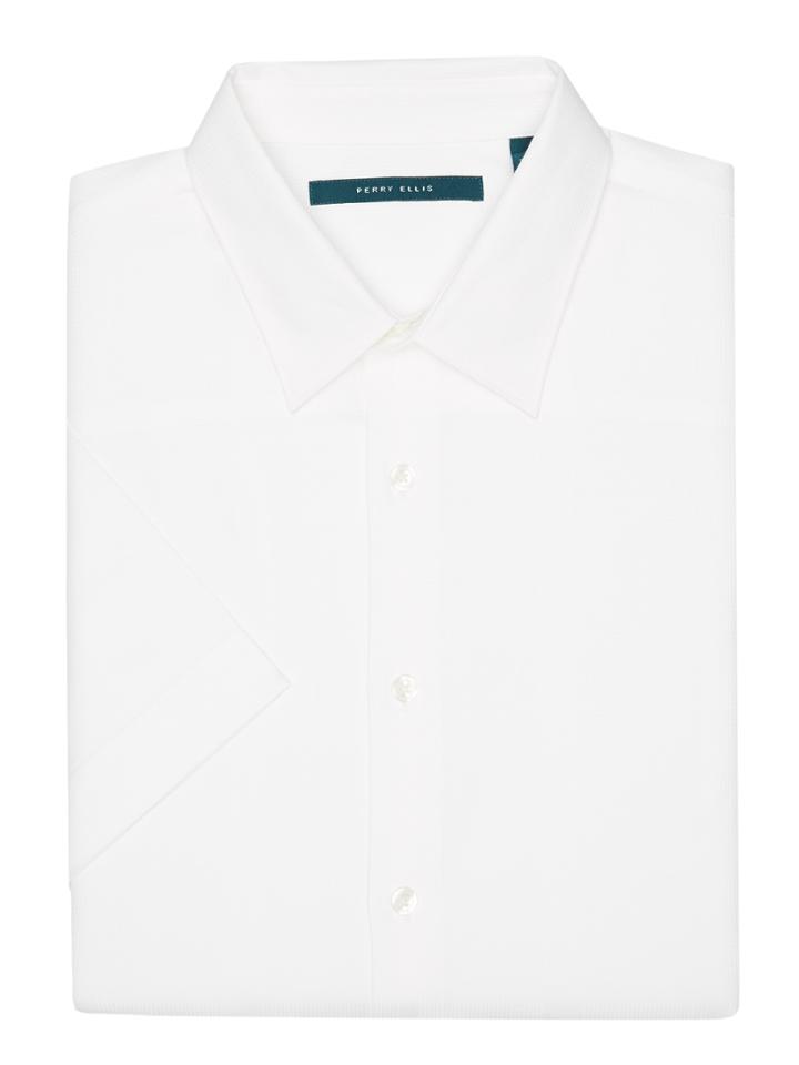 Perry Ellis Short Sleeve Dotted Checker Dobby Shirt