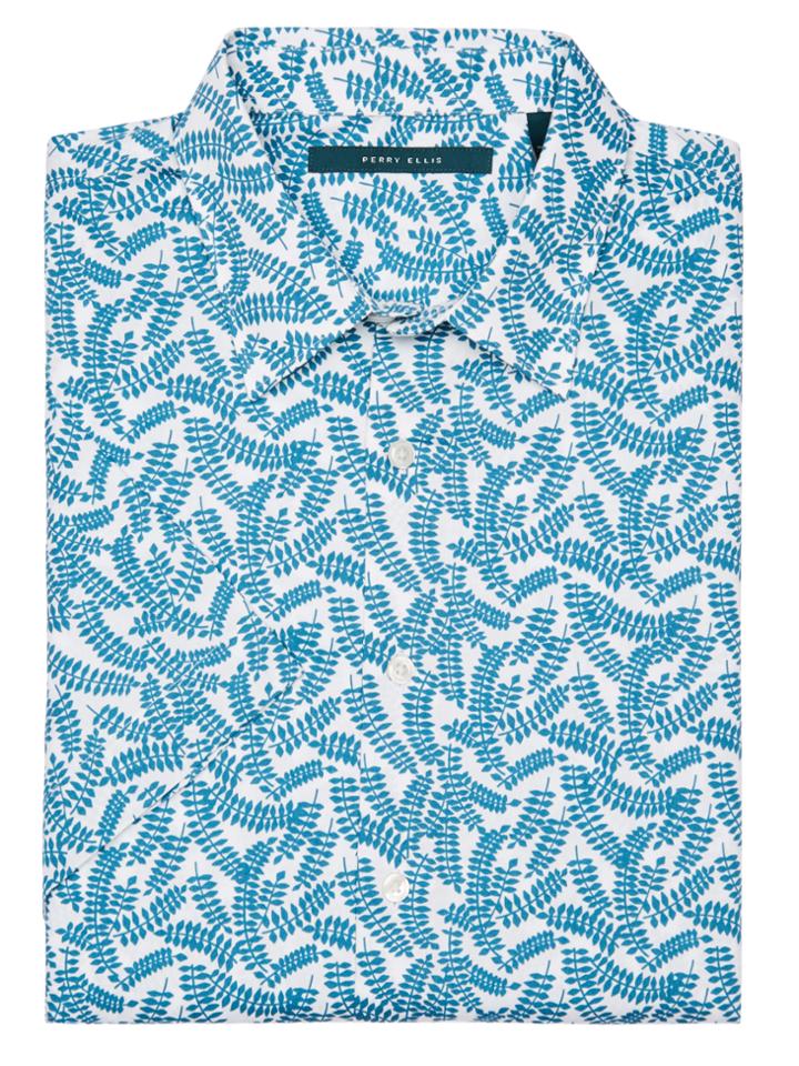Perry Ellis Short Sleeve Fawna Print Shirt