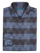 Perry Ellis Buffalo Check Jacquard Fabric Shirt