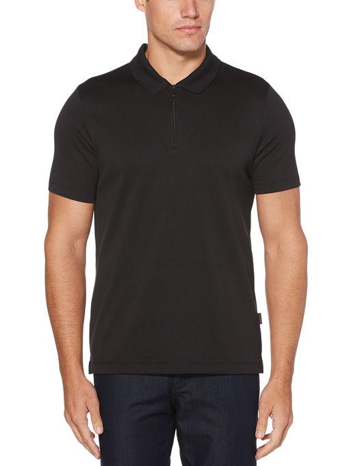 Perry Ellis Quarter Zip Textured Polo