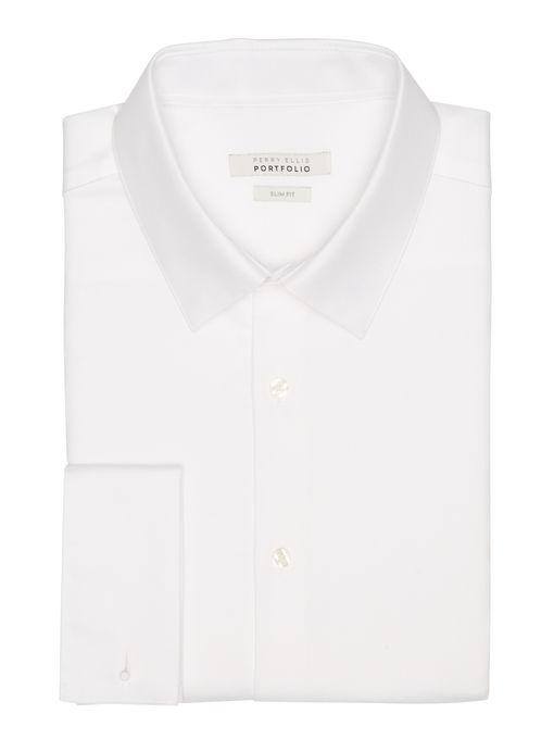 Perry Ellis Slim Fit Non-iron French Cuff Dress Shirt