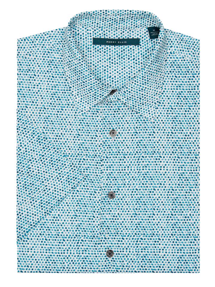 Perry Ellis Short Sleeve Watercolor Dot Shirt