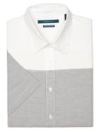 Perry Ellis Short Sleeve Large Horizontal Stripe Shirt