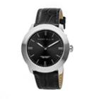 Perry Ellis Slim Line Black Leather Watch