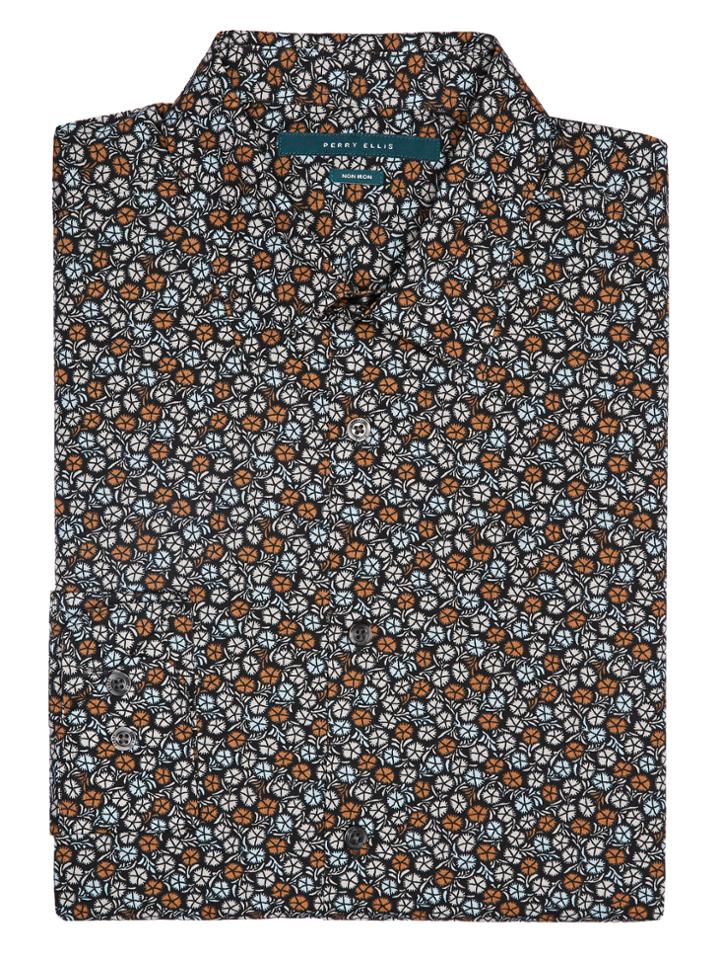 Perry Ellis Big And Tall Non-iron Stormy Floral Shirt