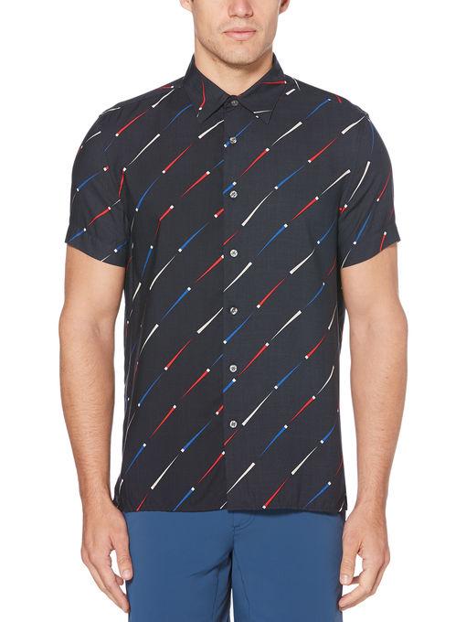 Perry Ellis Slim Fit Dash Print Soft Shirt