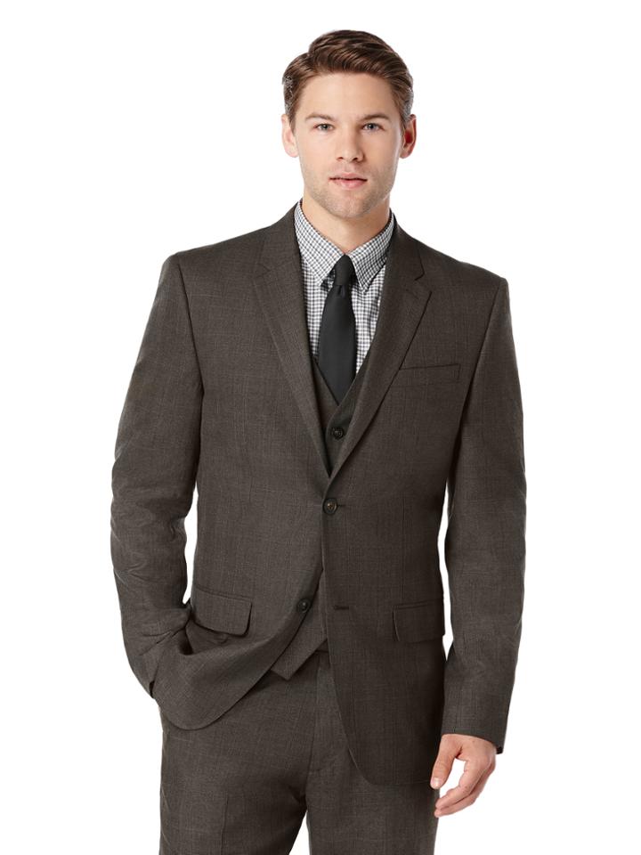 Perry Ellis Regular Fit Tonal Plaid Suit Jacket