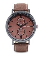 Perry Ellis Brown Fabric Strap Watch