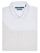 Perry Ellis Short Sleeve Engineered Horizontal Stripe Shirt