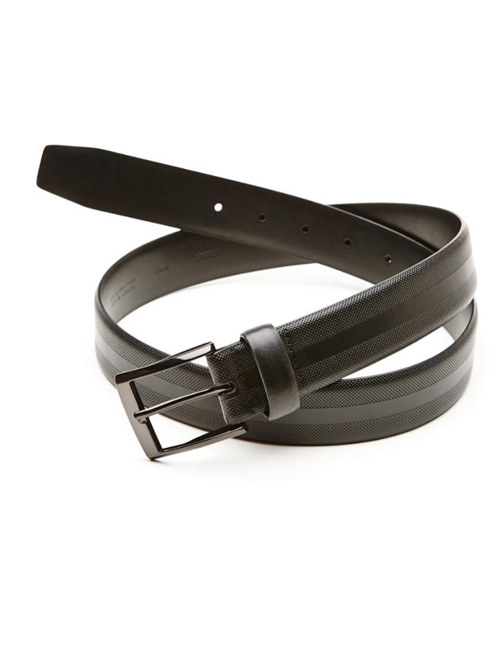 Perry Ellis Grated Sides Leather Belt