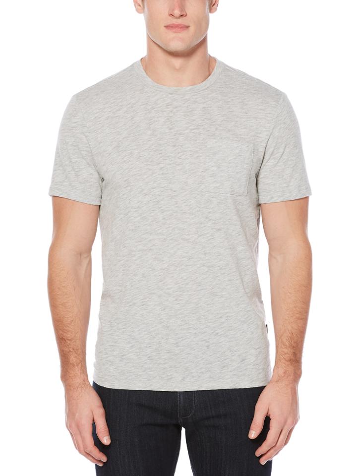 Perry Ellis Slub Crew Neck Pocket T-shirt