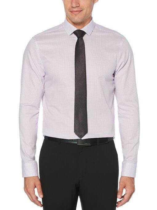 Perry Ellis Slim Fit Non-iron Purple Dobby Dress Shirt