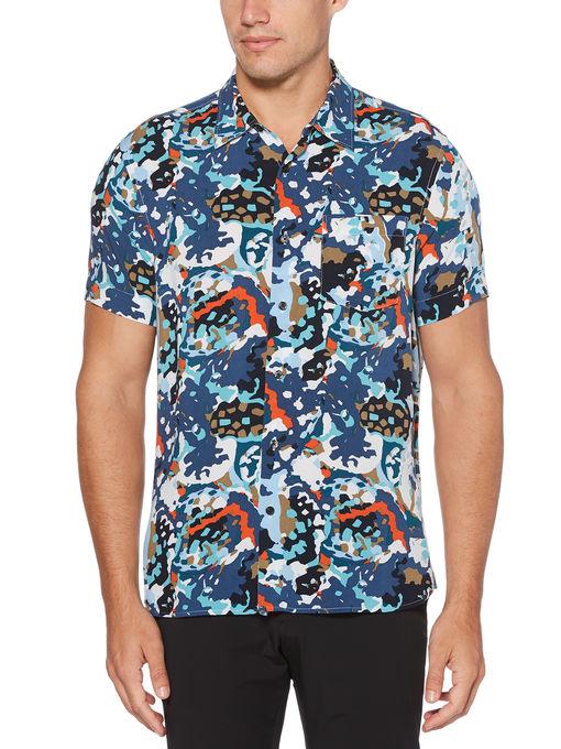 Perry Ellis Abstract Print Poplin Shirt