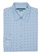 Perry Ellis Chambray Mini Dot Button-down Shirt