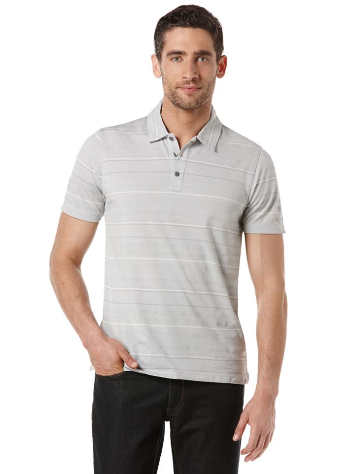 Perry Ellis Short Sleeve Tonal Stripe Knit Polo