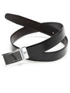 Perry Ellis Graphite Plaque Coated Leather Belt