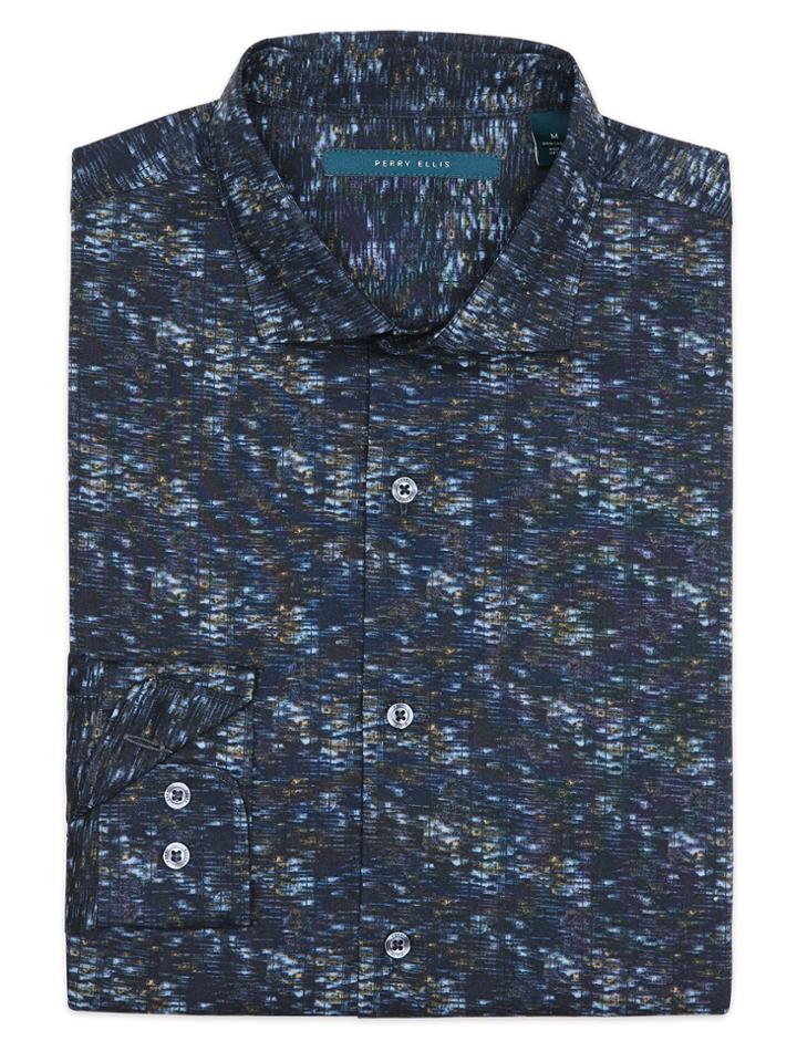 Perry Ellis Exclusive Multi Color Abstract Print Shirt