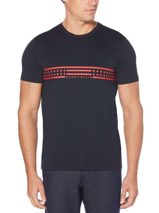 Perry Ellis Graphic Chest Stripe Tee