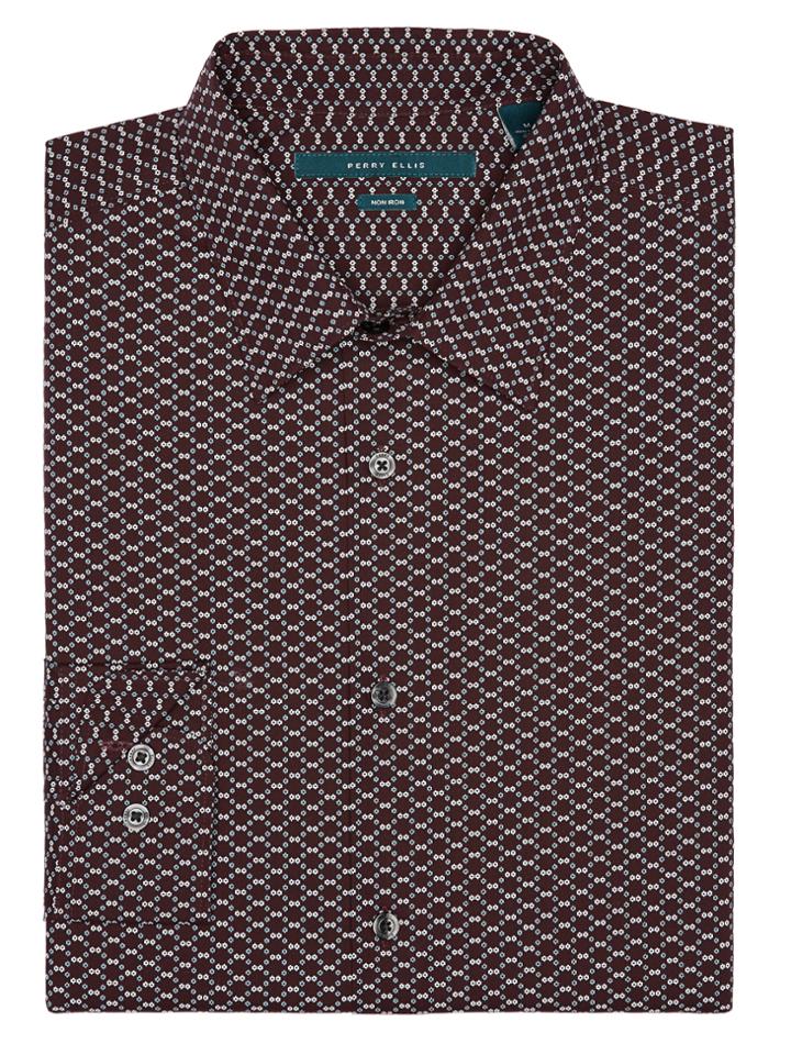 Perry Ellis Big And Tall Non-iron Micro Geo Shirt