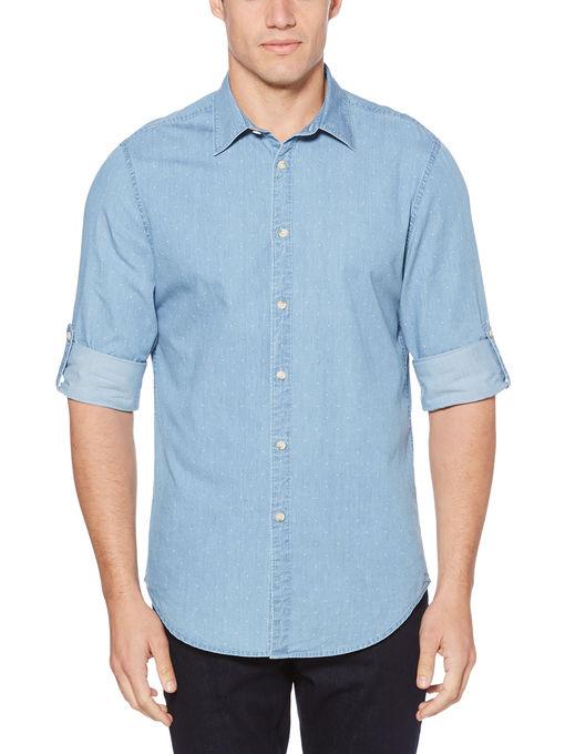 Perry Ellis Light Denim Dot Shirt