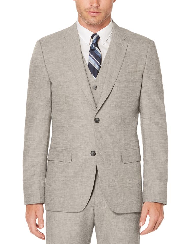 Perry Ellis Slim Fit Heather Linen Suit Jacket