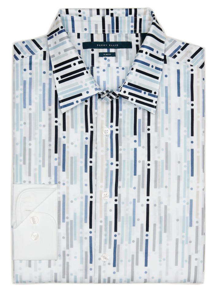 Perry Ellis Big And Tall Exclusive Rain Print Shirt