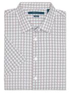 Perry Ellis Slim Fit Short Sleeve Mini Diamond Shirt