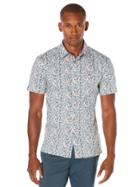 Perry Ellis Short Sleeve Exclusive Painted Floral Shirt