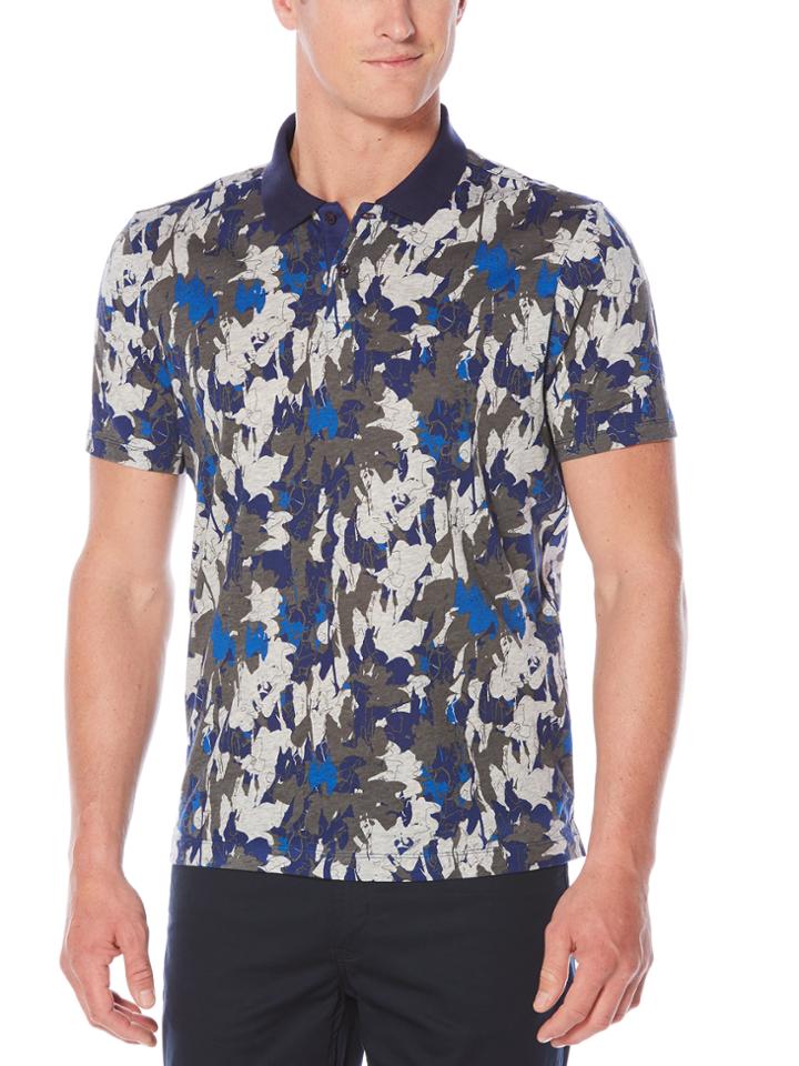 Perry Ellis Short Sleeve Paint-splotch Polo