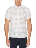 Perry Ellis Staggered Lines Print Stretch Shirt