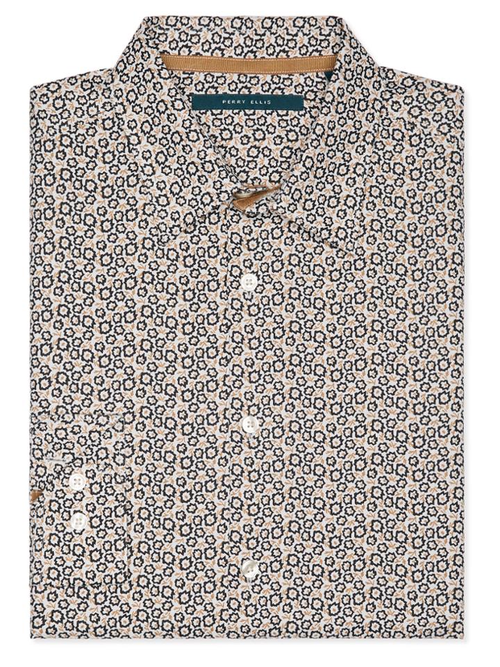 Perry Ellis Mini Floral Print Oxford Shirt