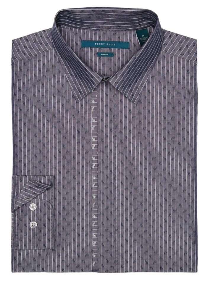 Perry Ellis Big And Tall Paisley Jacquard Fabric Shirt