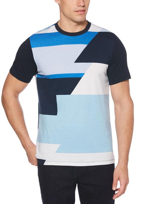 Perry Ellis Geo Print Colorblock Tee