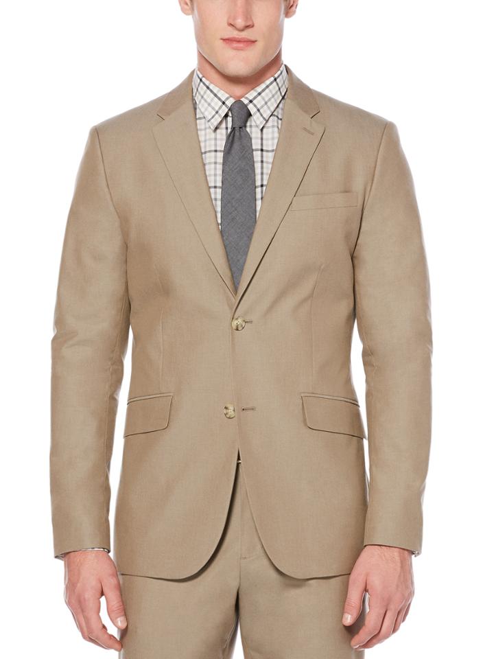 Perry Ellis Slim Fit Solid Tan Suit Jacket