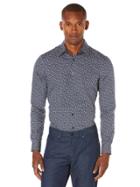 Perry Ellis Non-iron Multicolor Floral Print Shirt