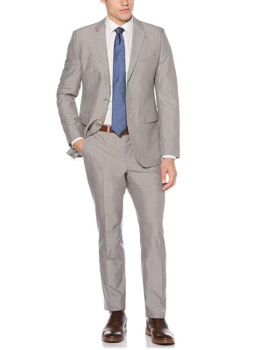 Perry Ellis 2 Piece Striped Grey Suit