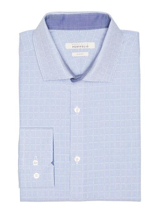 Perry Ellis Blue Check Dress Shirt