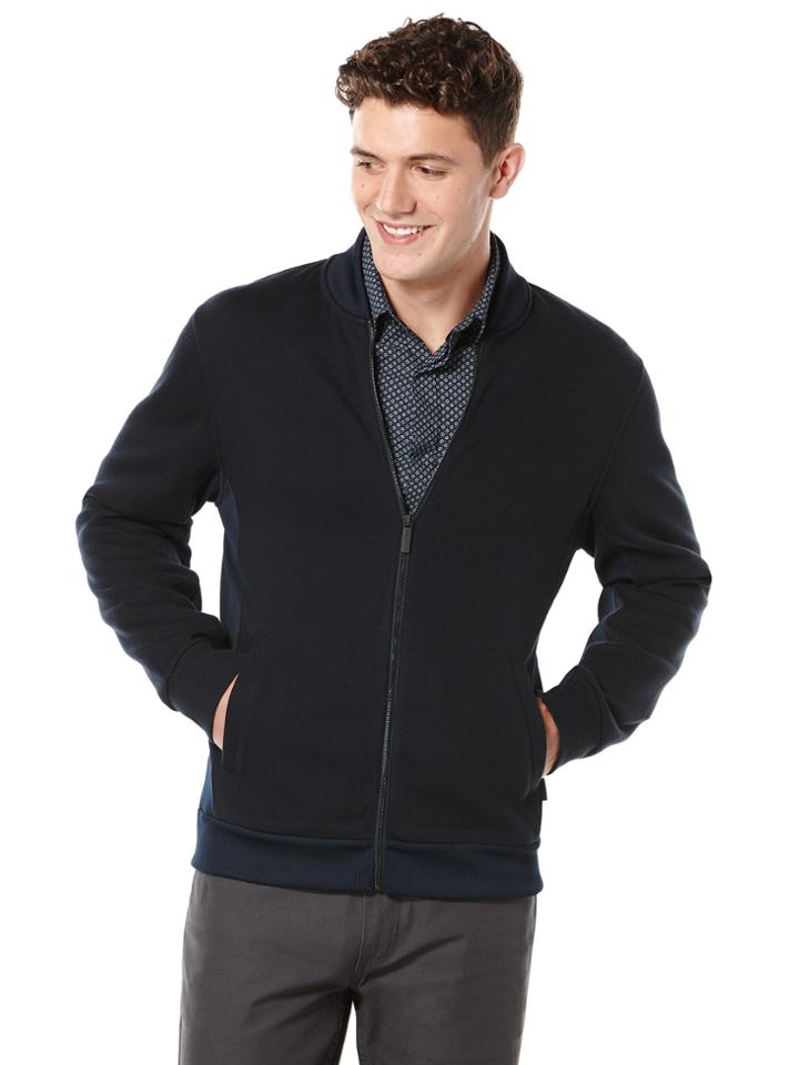 Perry Ellis Tonal Pattern Full Zip Jacket