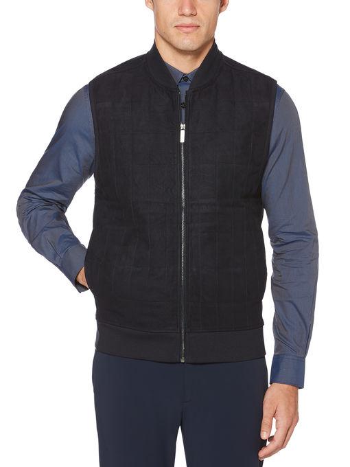 Perry Ellis Faux Suede Full Zip Vest
