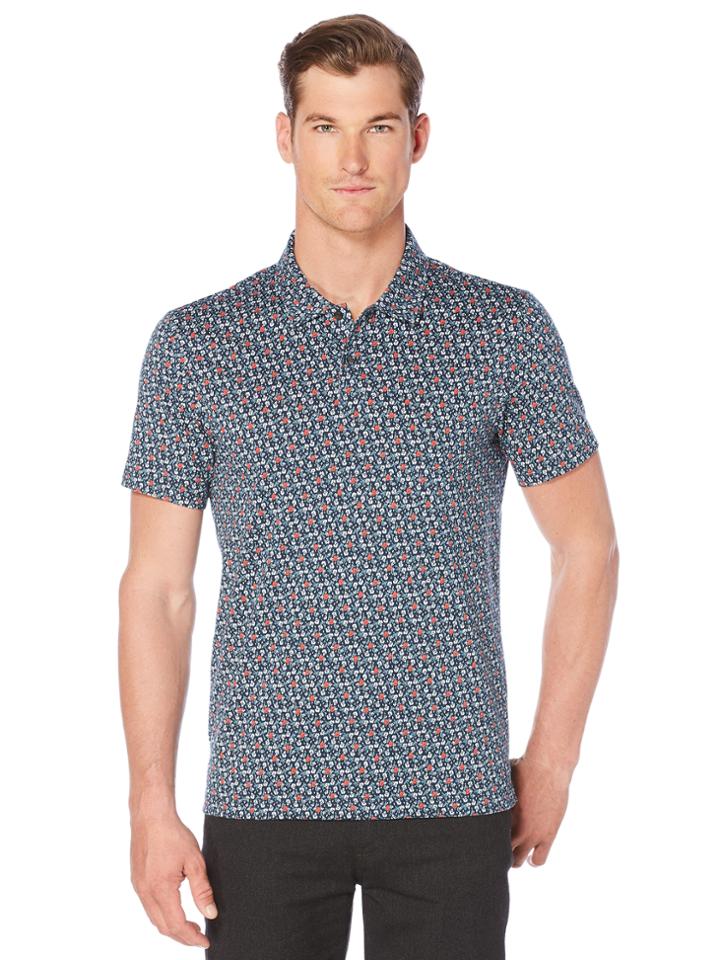 Perry Ellis Big And Tall Short Sleeve Floral Polo