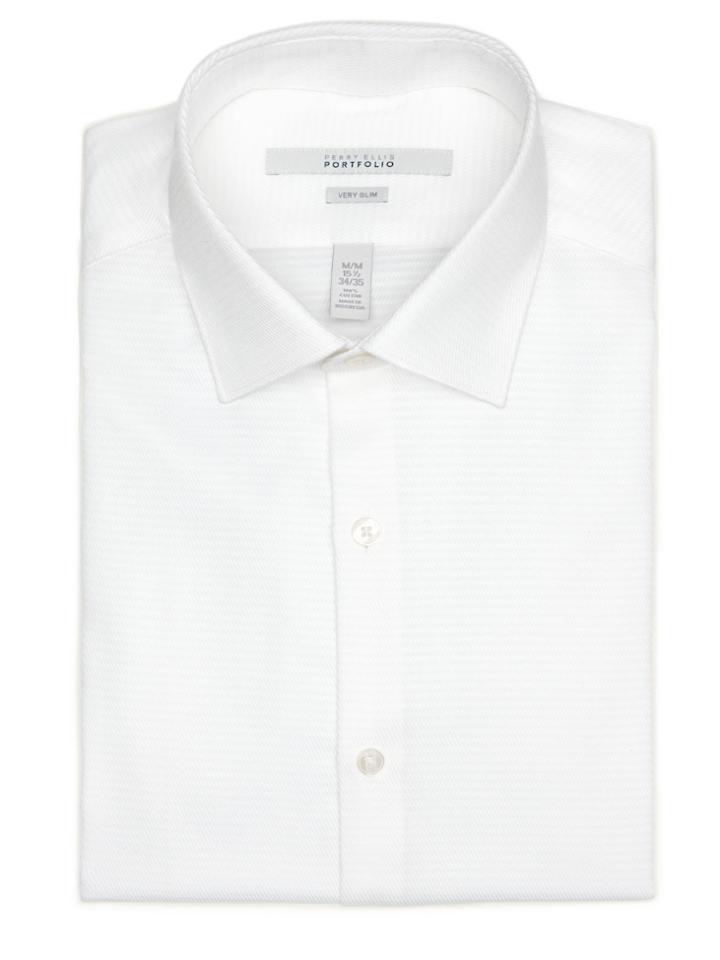 Perry Ellis Very Slim Solid Dobby Dress Shirt