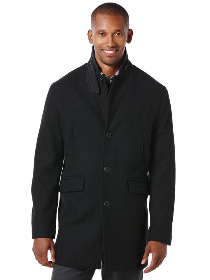 Perry Ellis Herringbone Textured Top Coat